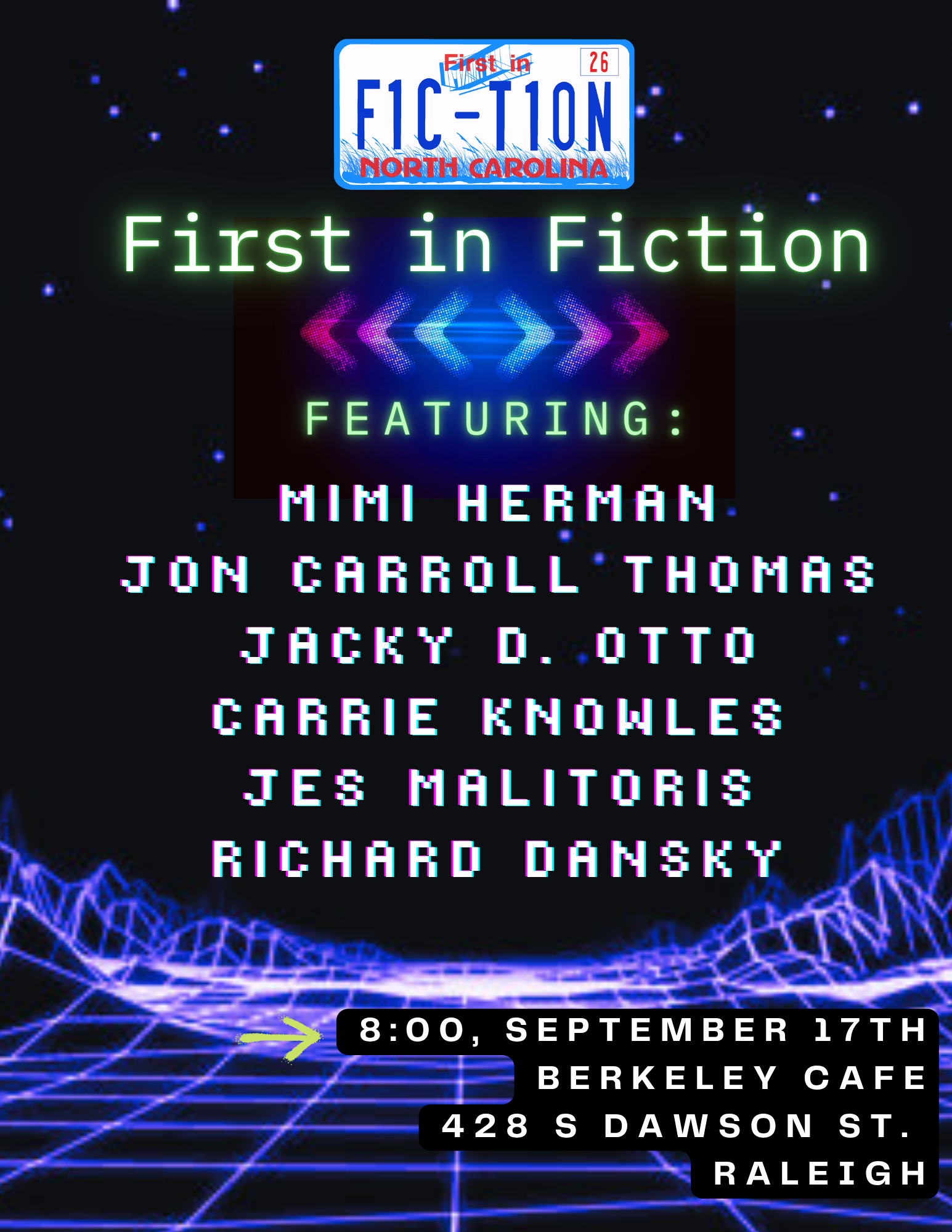 First in Fiction Multi-Genre Reading – September, 2026
