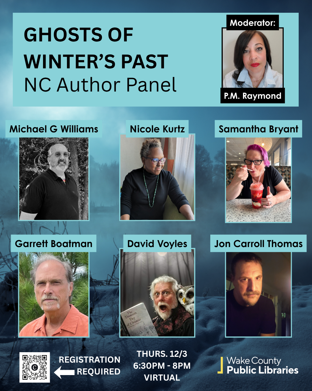 Ghosts of Winter’s Past (Online Reading) courtesy of Wake County Public Library (ZOOM)